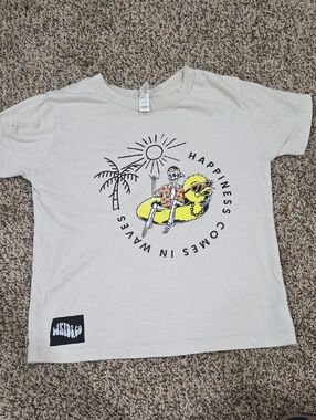 Kids Cream Short-Sleeve Graphic Tee with Yellow Float Ring